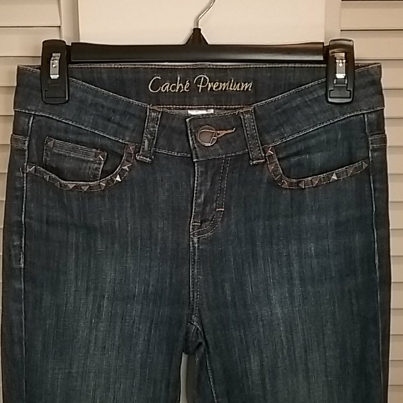 Bronze Studded Cache Premium Jeans NWOT - Picture 2 of 3